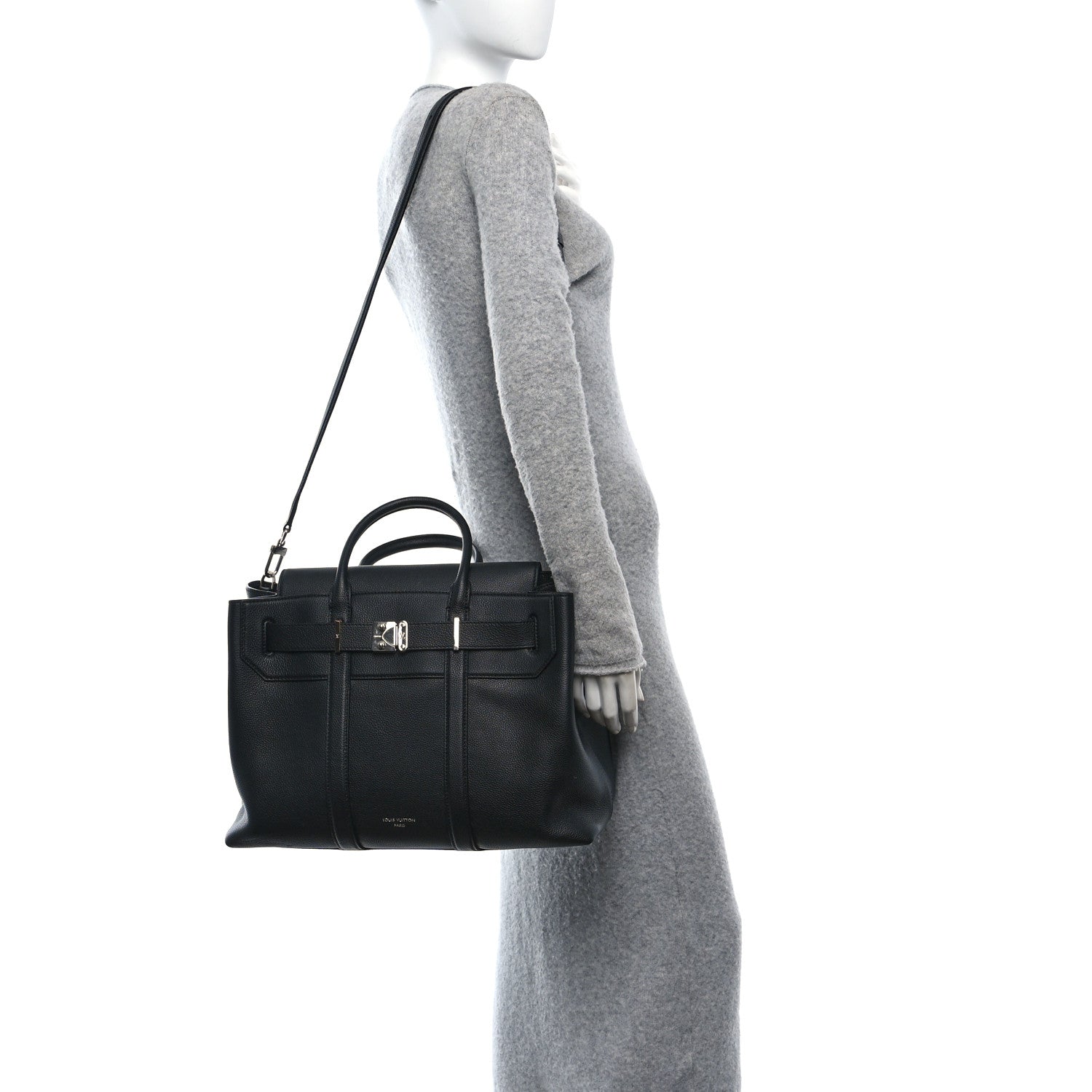 Millesime Calfskin Georges Tote MM Black