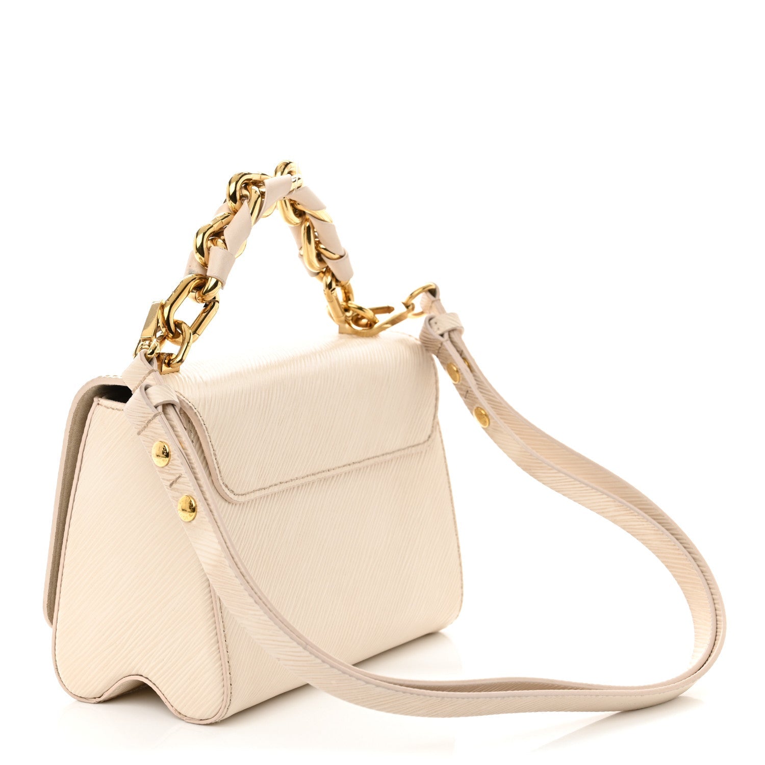 Epi Twist Braided Chain Shoulder Bag PM Quartz White