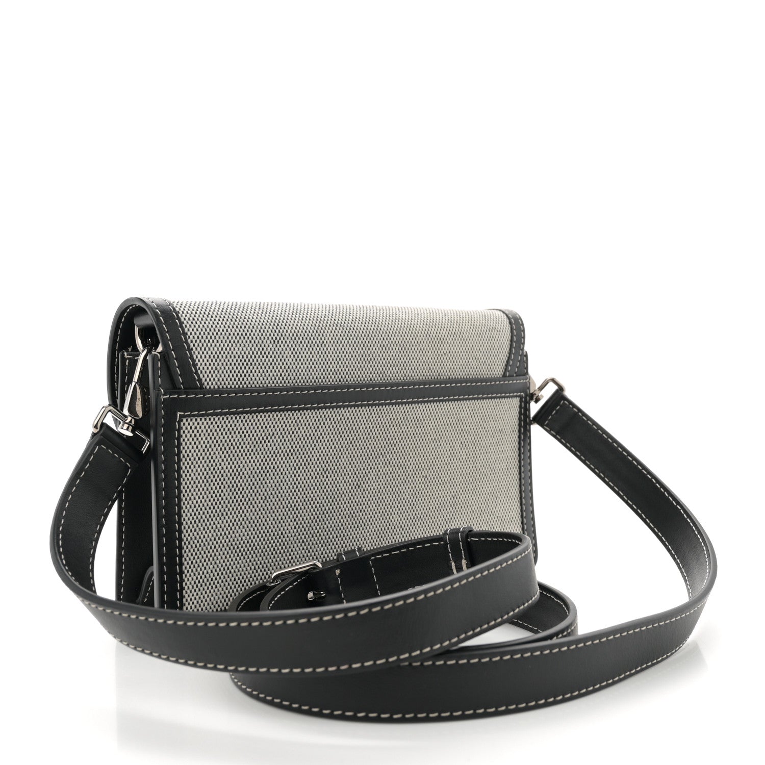 Cotton Canvas Horseferry Print Crossbody Black