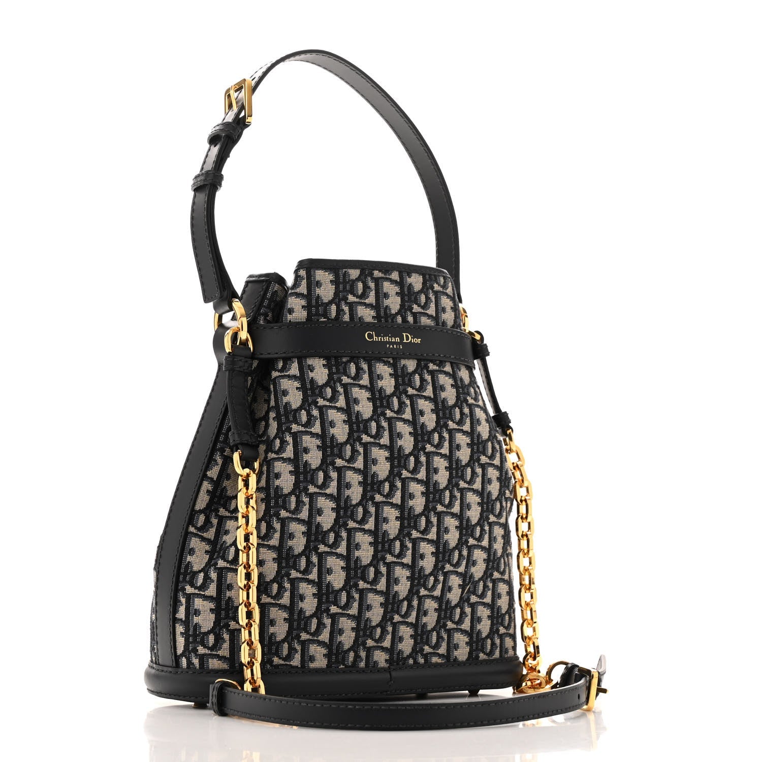 Oblique Calfskin Medium C'est Dior Bucket Bag Blue