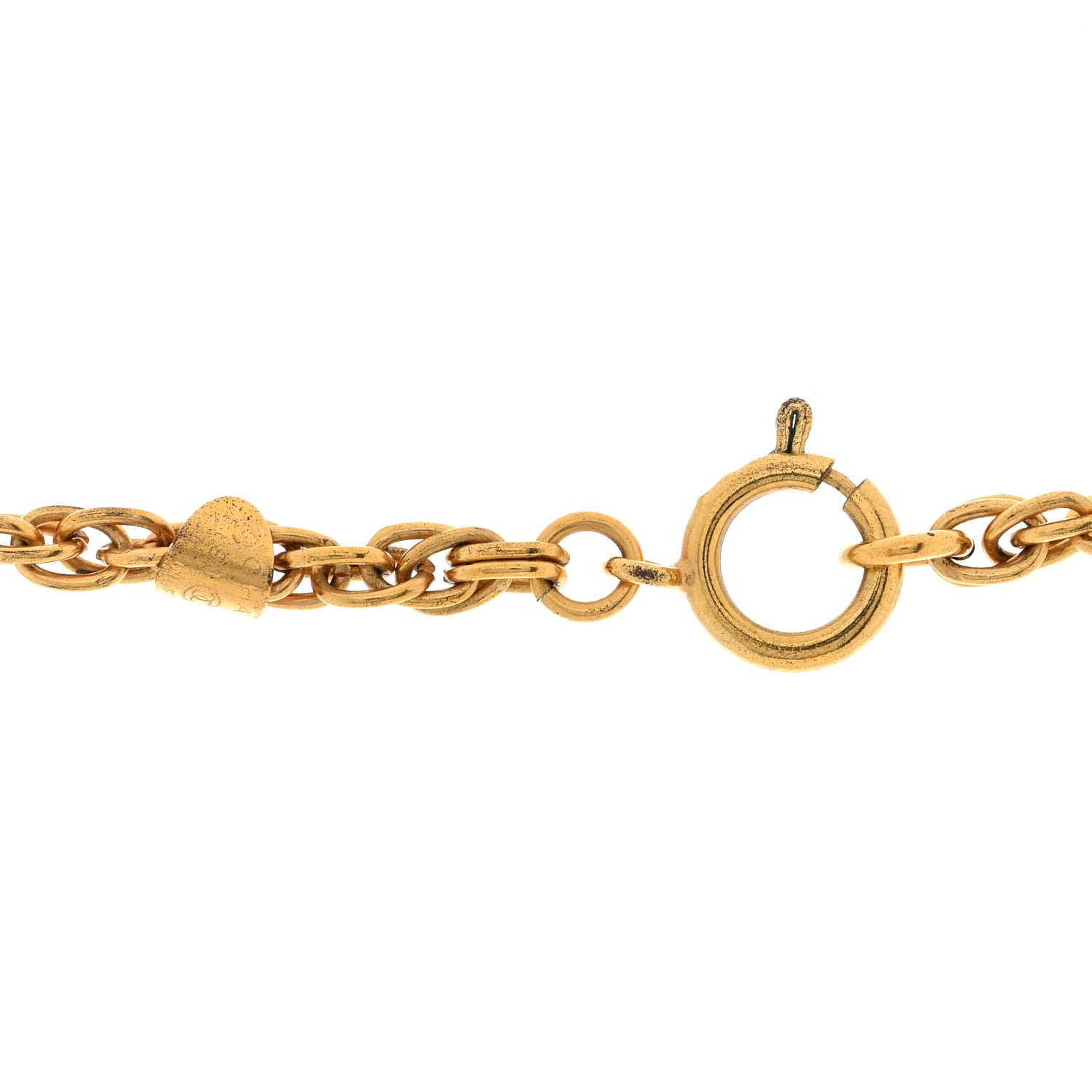Metal CC Medallion Chain Necklace Gold