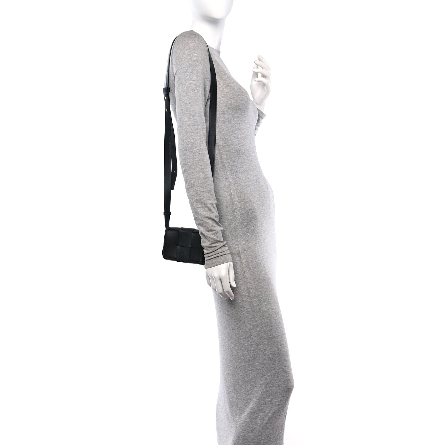 Lambskin Maxi Intreccio Candy Cassette Crossbody Bag Black