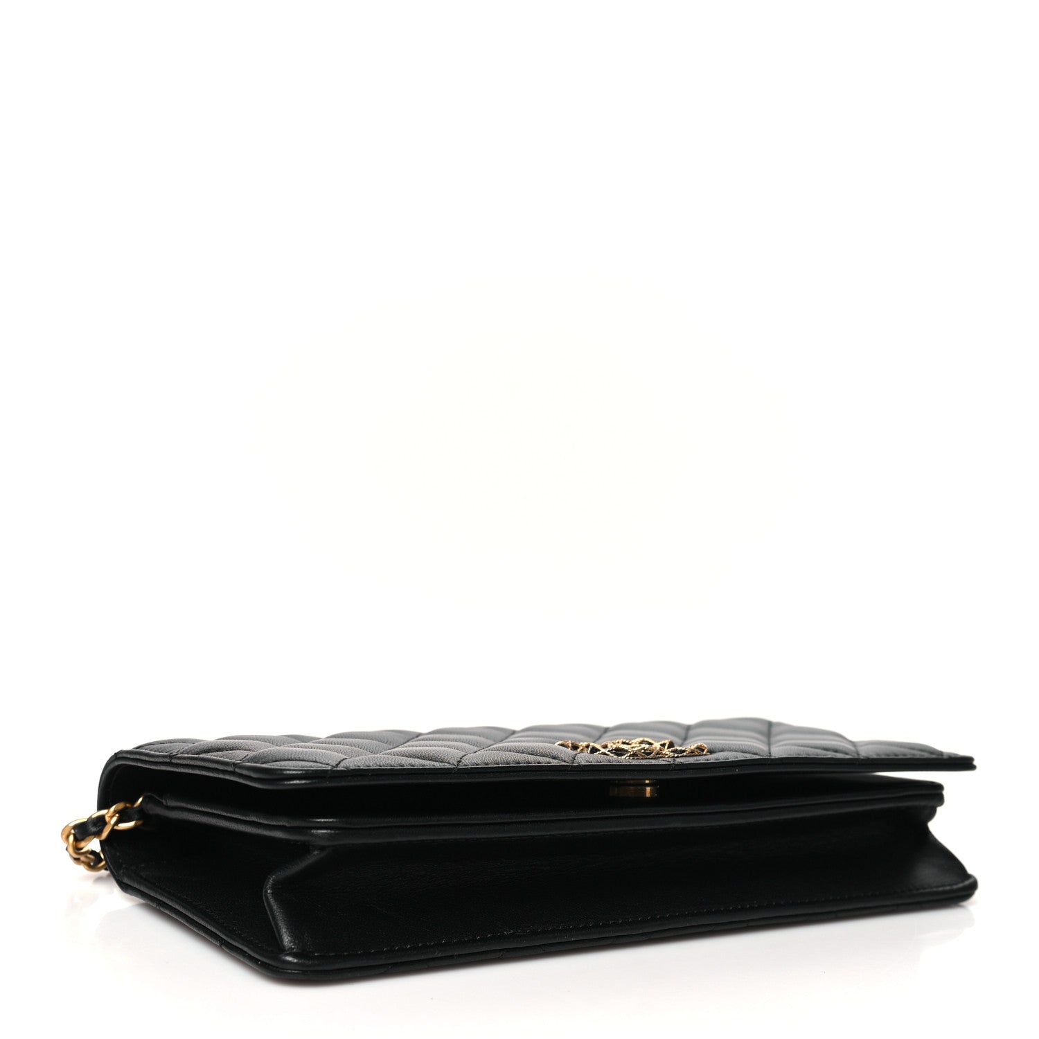 Lambskin Quilted CC Clutch On Chain Black