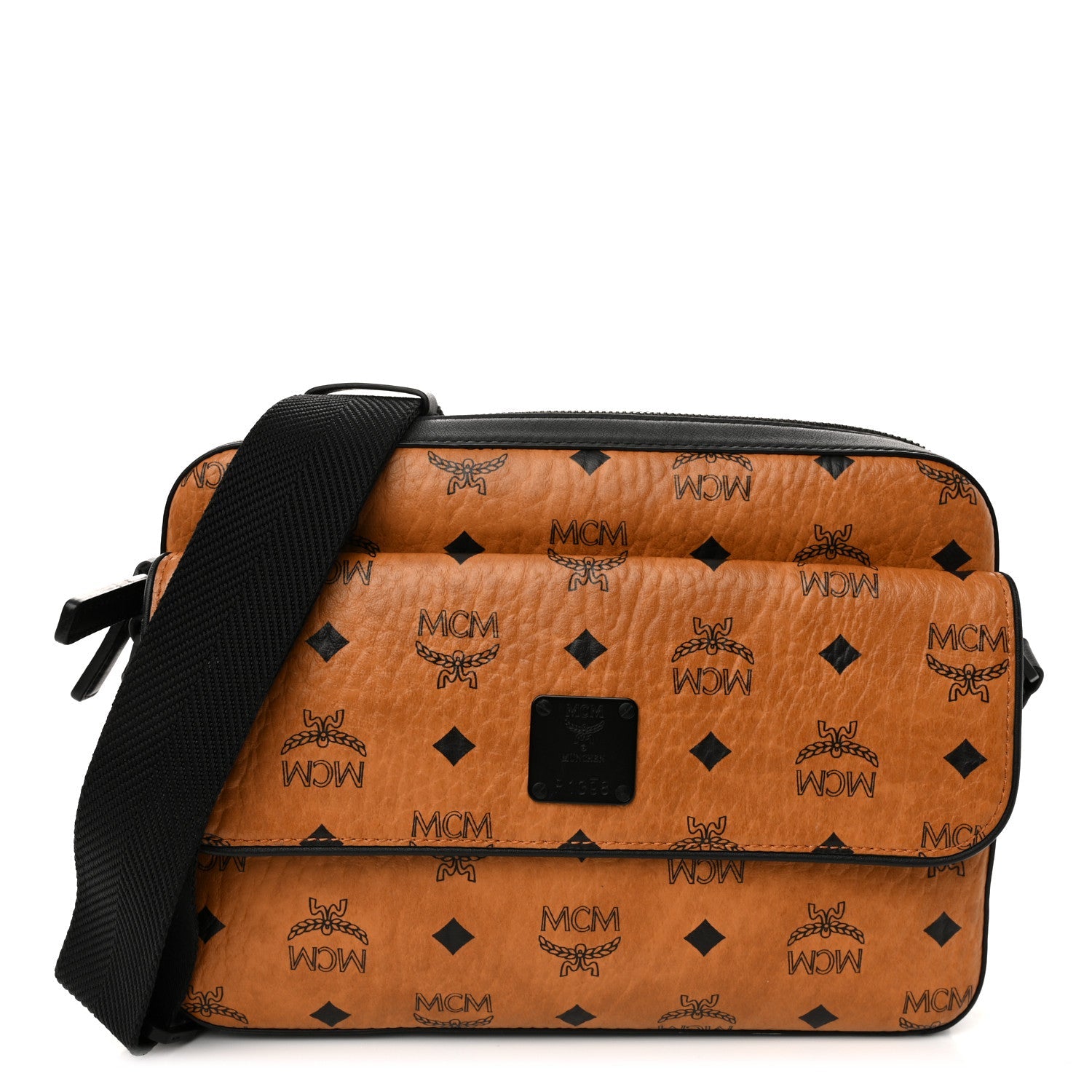Visetos Monogram Medium Aren Crossbody Cognac