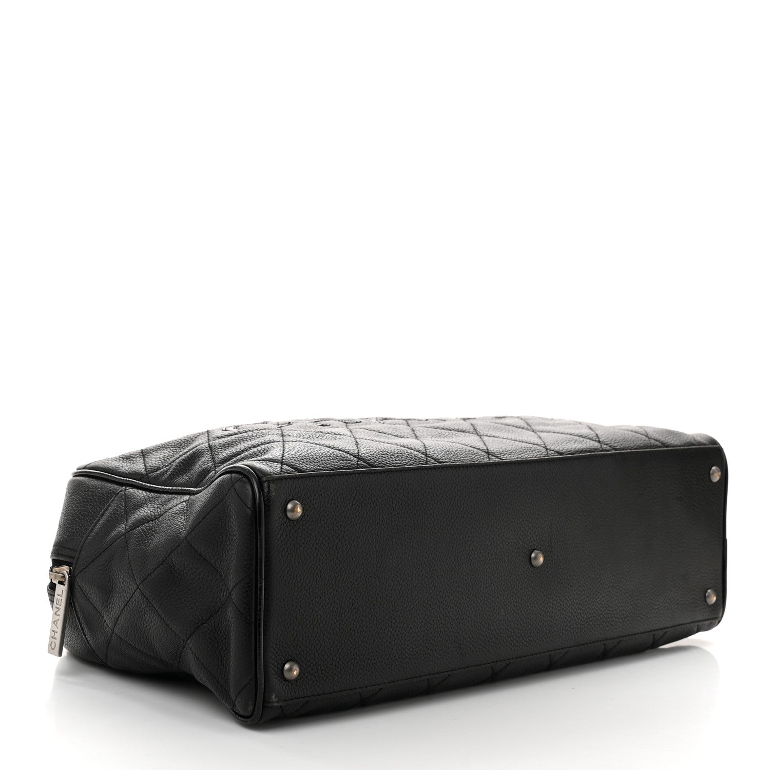 Caviar Patent Quilted Large Bowler Black