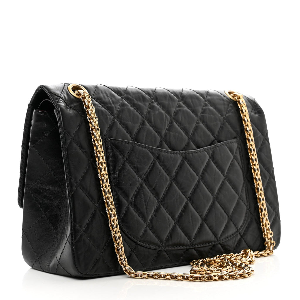 Aged Calfskin Quilted 2.55 Reissue 226 Flap Black