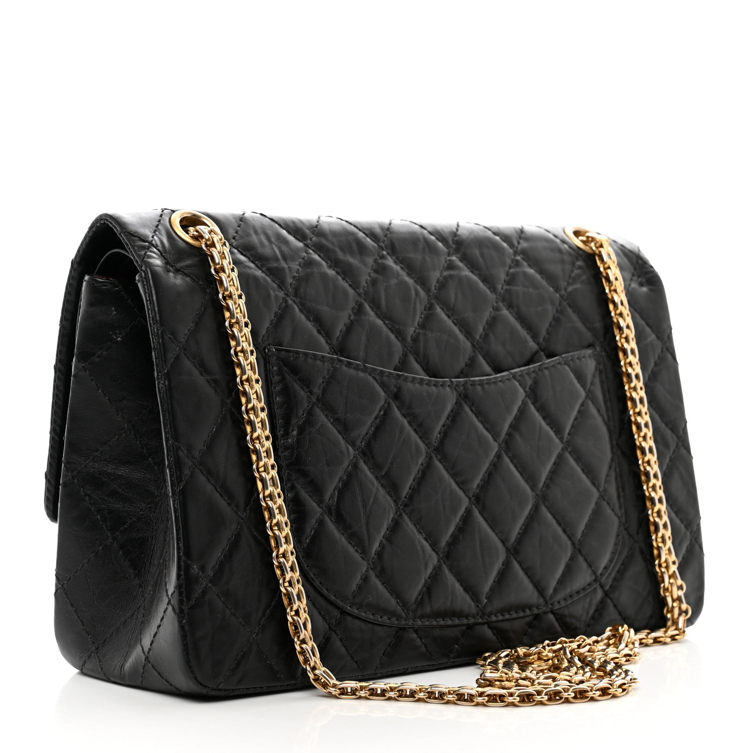 Aged Calfskin Quilted 2.55 Reissue 226 Flap Black