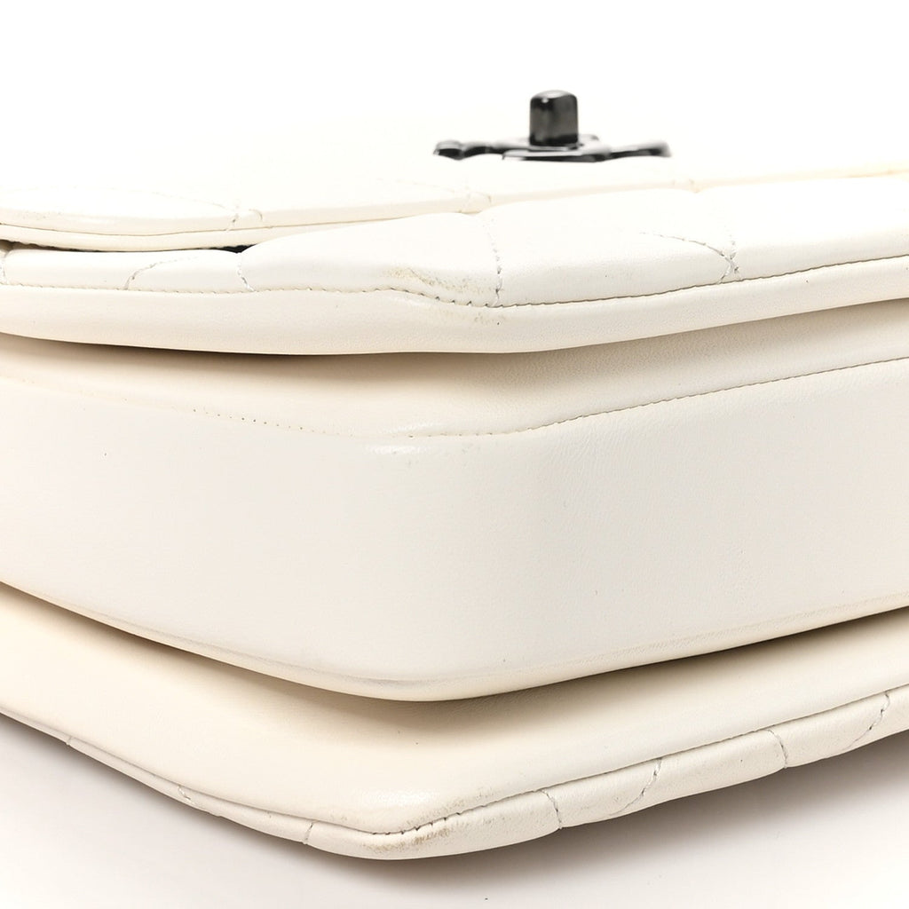 Lambskin Quilted Small Trendy CC Dual Handle Flap Bag White