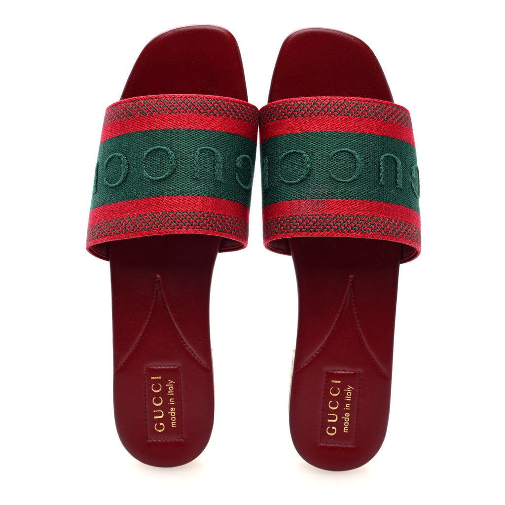 Canvas Web Womens Slide Sandals 40 Red Bordeaux