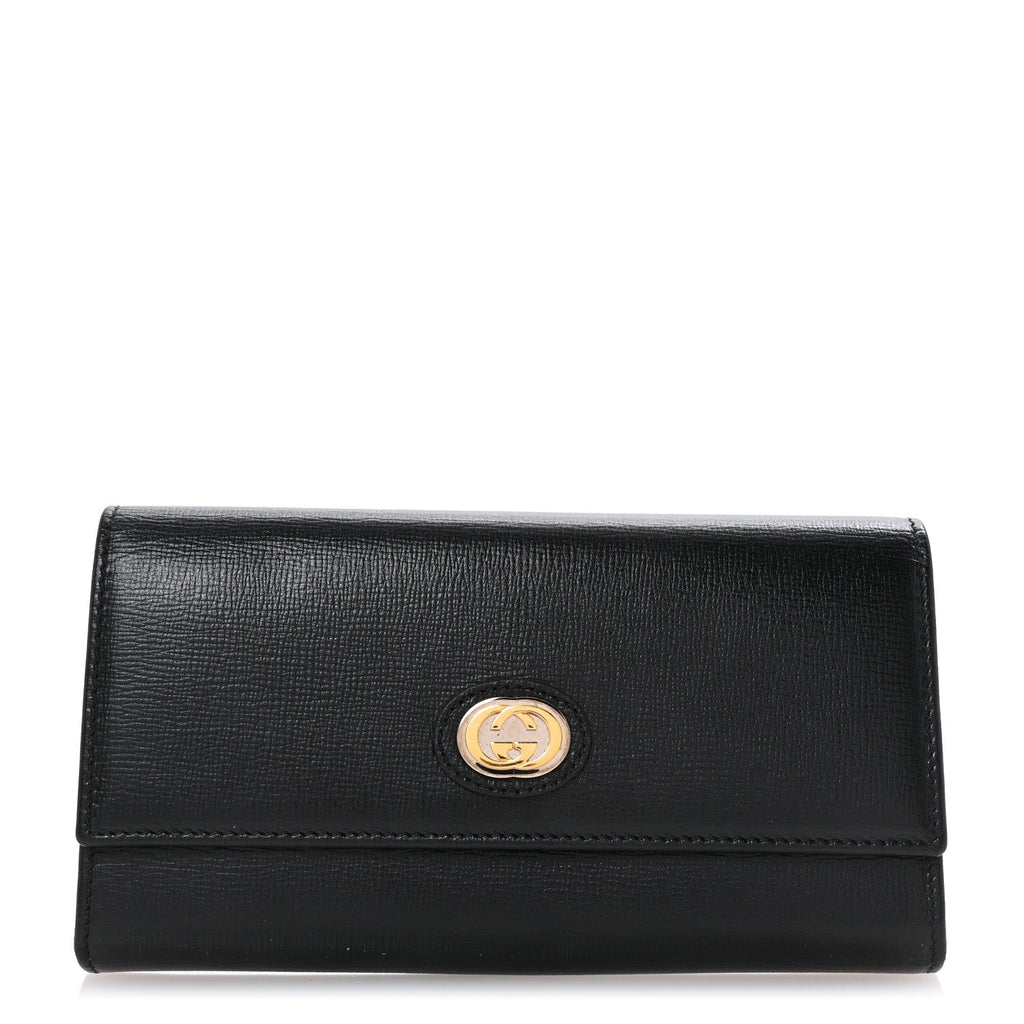 Azalea Calfskin Marina Long Wallet Black