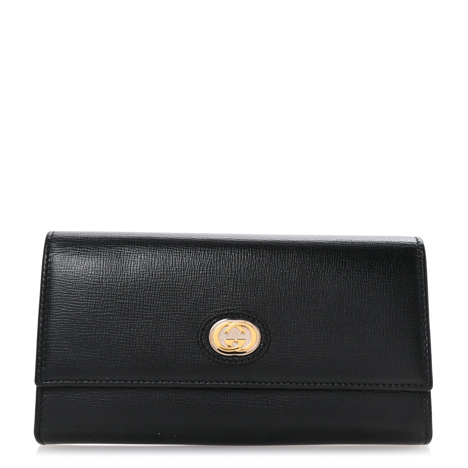Azalea Calfskin Marina Long Wallet Black