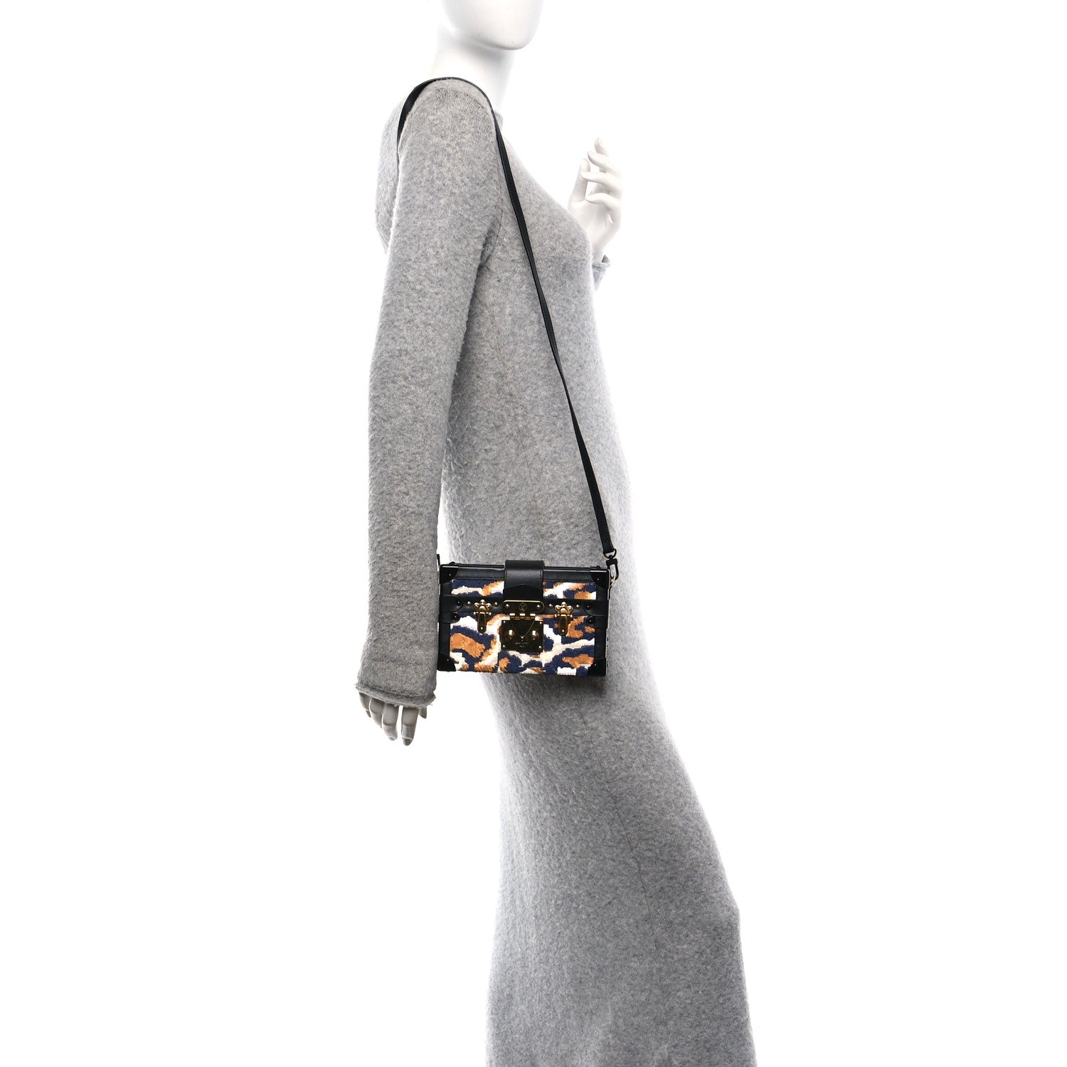 Sequins Leopard Petite Malle Black Navy