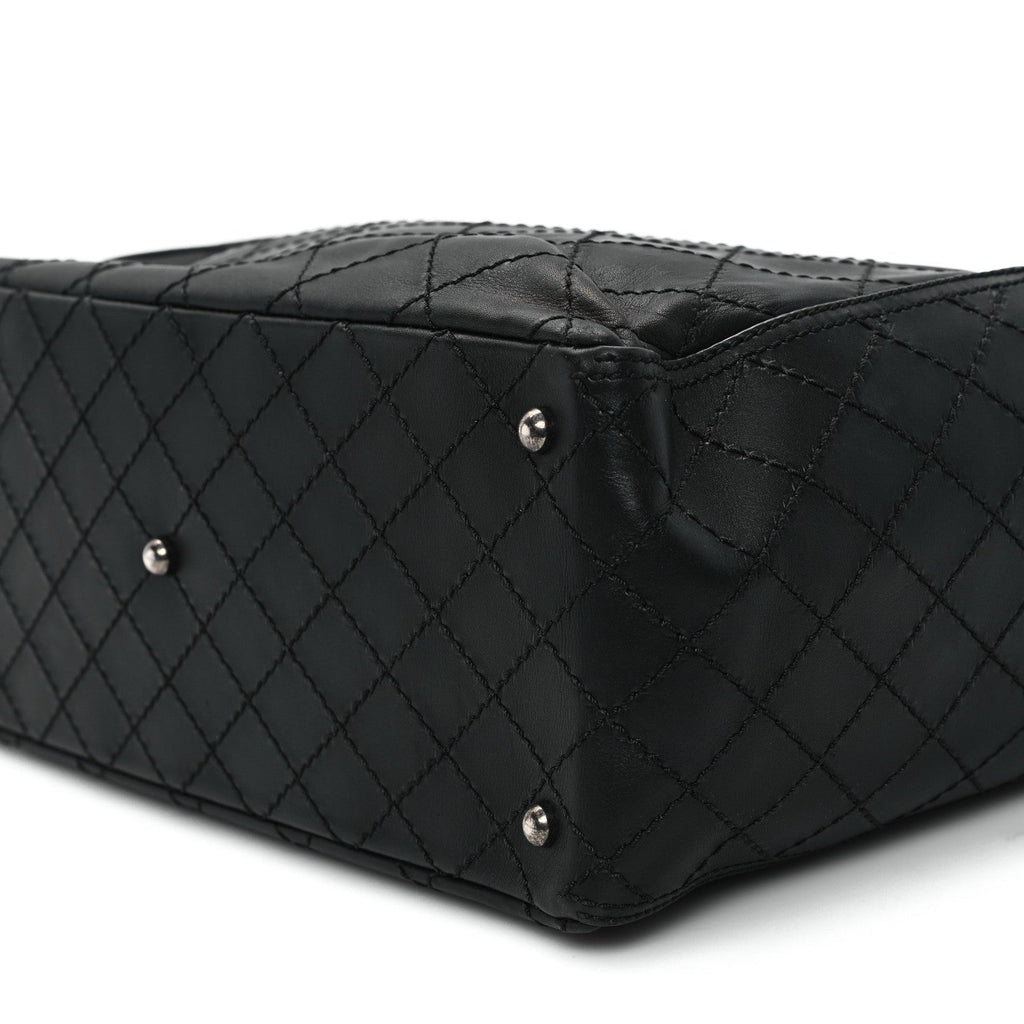 Calfskin CC Pocket Tote Black