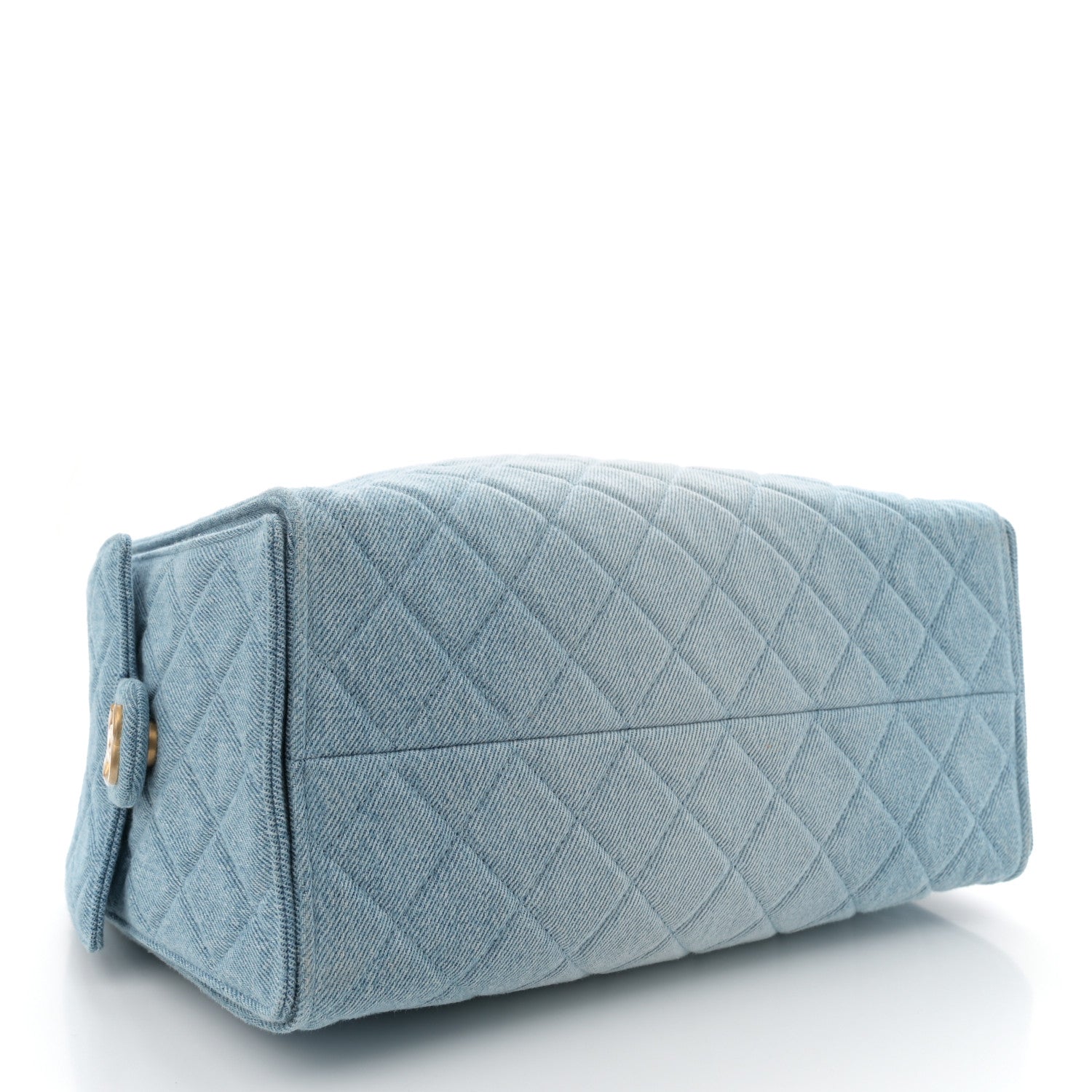Washed Denim Quilted Medium Chanel 25 Handbag Blue