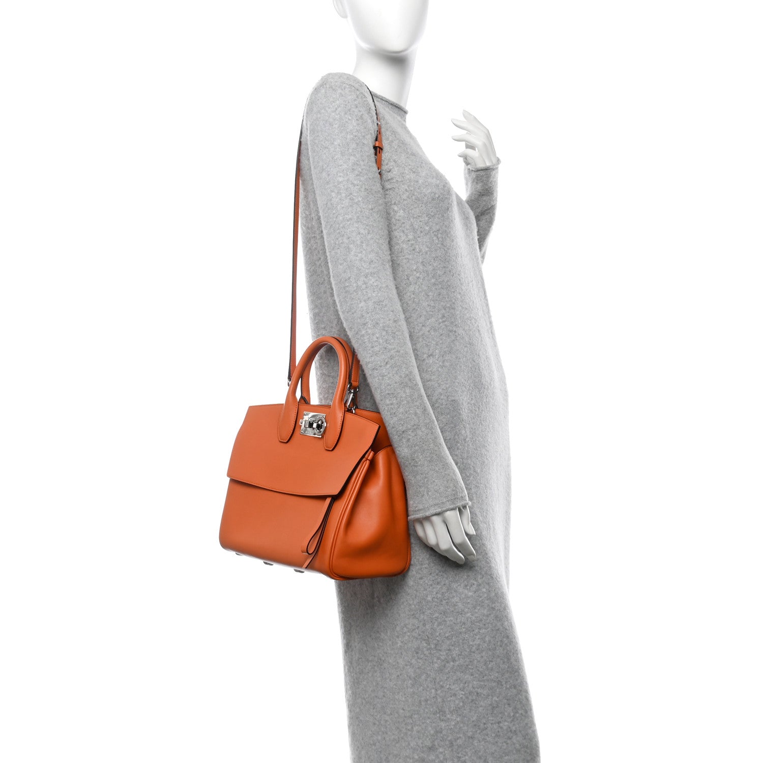 Calfskin Medium Studio Bag Orange