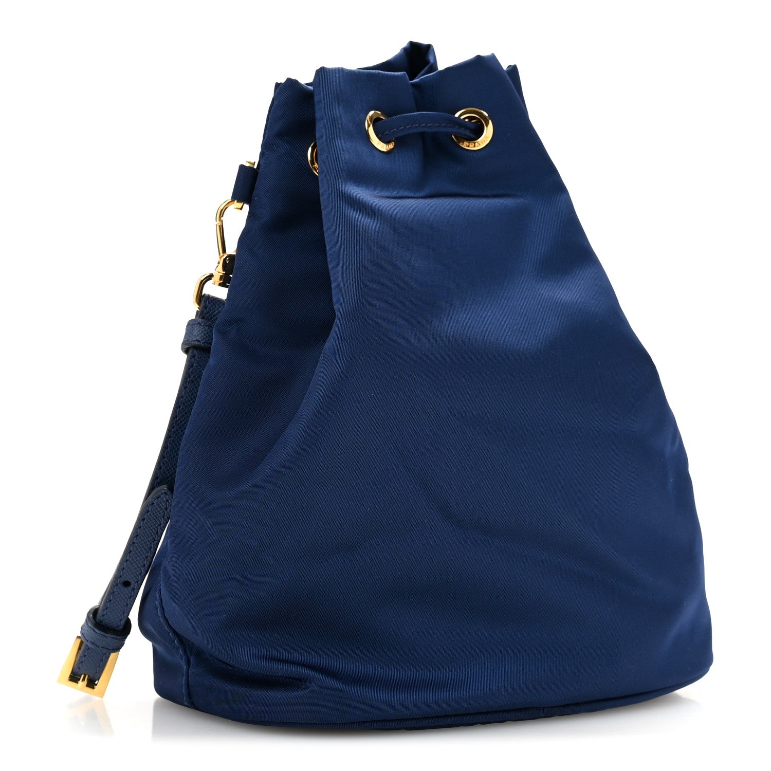 Saffiano Tessuto Nylon Bucket Wristlet Royal