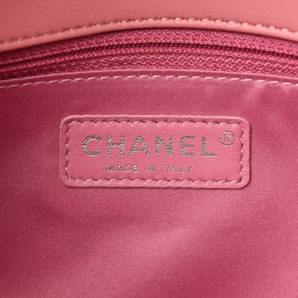 Lambskin Quilted Medium CC Crossing Flap Pink
