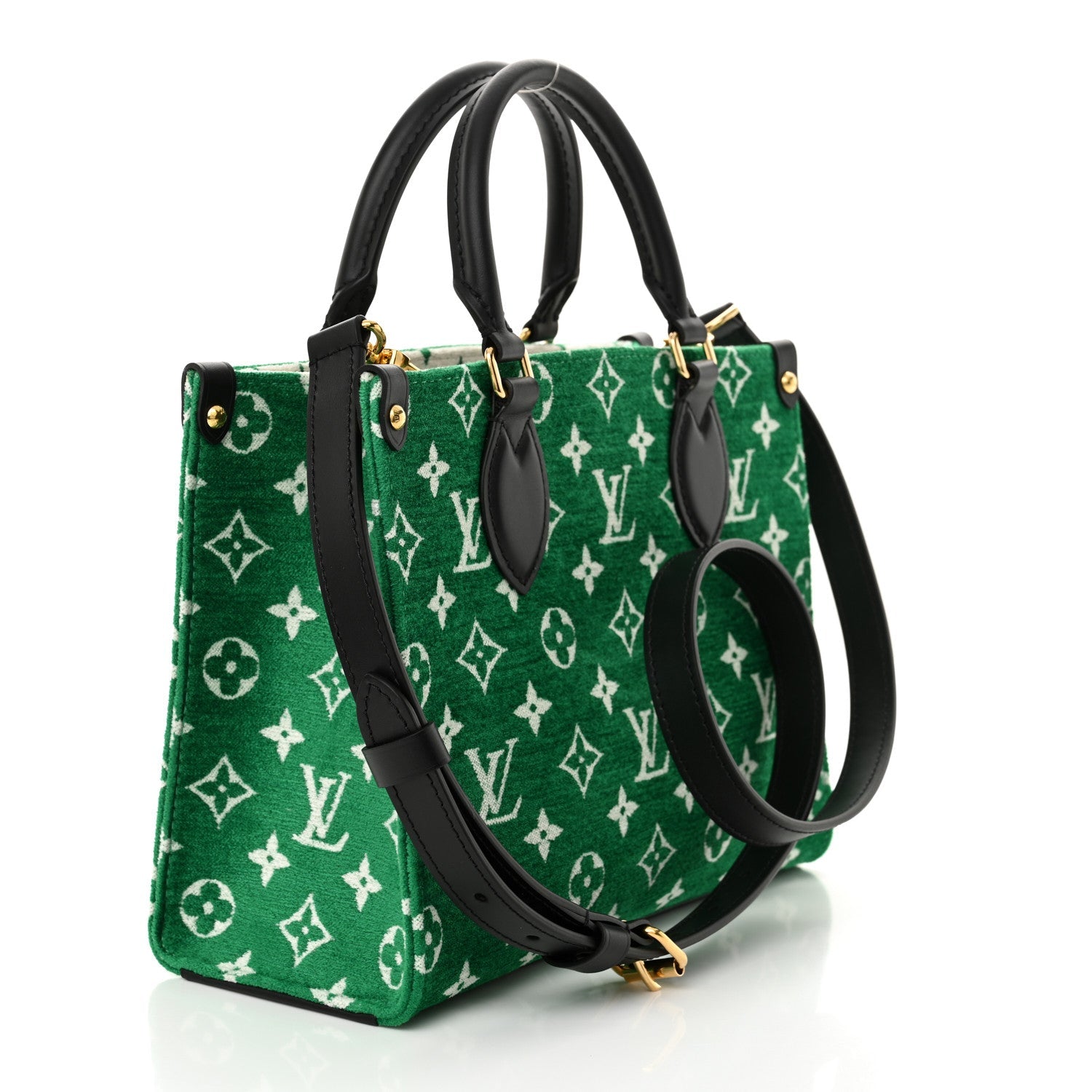 Jacquard Velvet Monogram Onthego PM Green