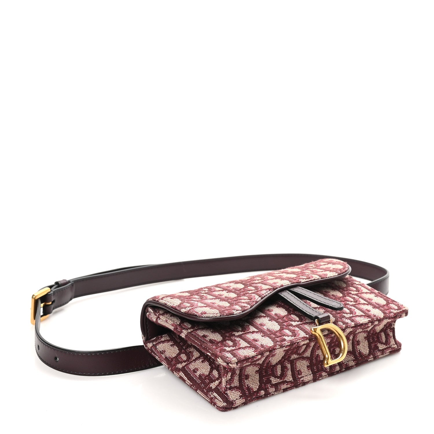 Oblique Saddle Belt Bag Bordeaux