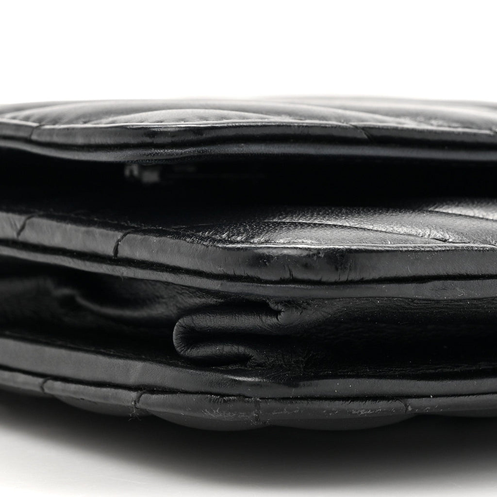 Aged Calfskin Chevron Quilted Reissue Wallet On Chain WOC So Black