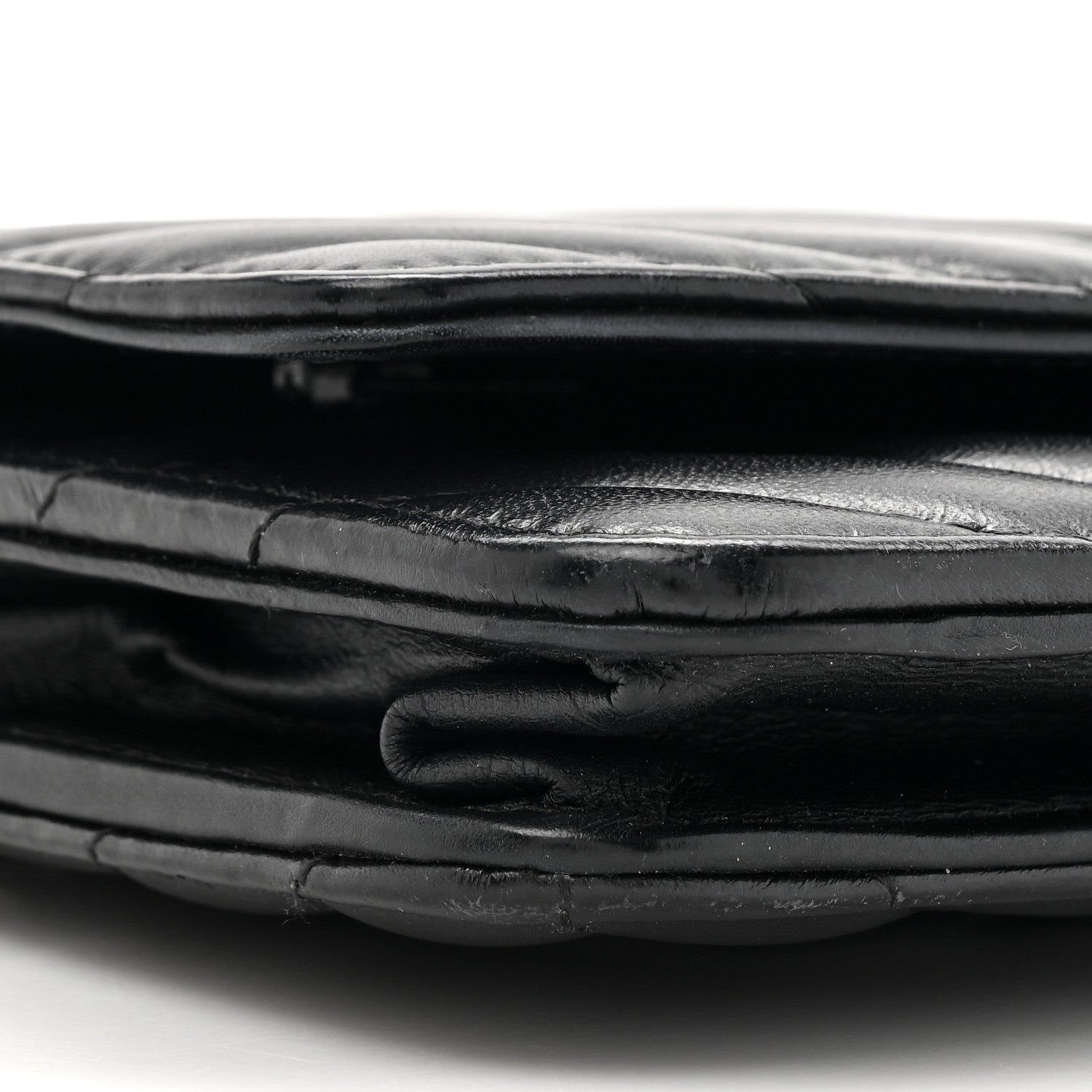 Aged Calfskin Chevron Quilted Reissue Wallet On Chain WOC So Black
