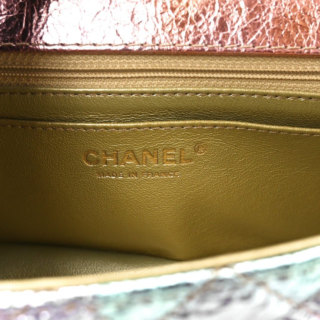 Metallic Goatskin Quilted Mini 2.55 Reissue Flap Multicolor