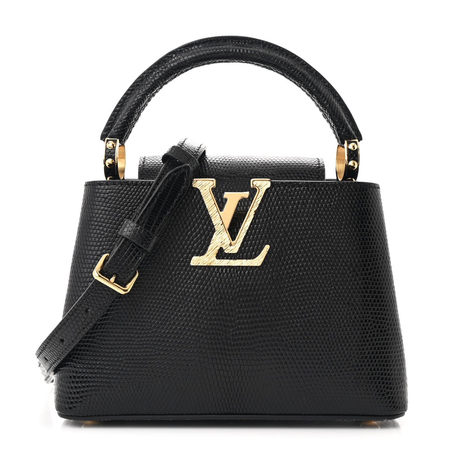 Lizard Capucines Mini Black