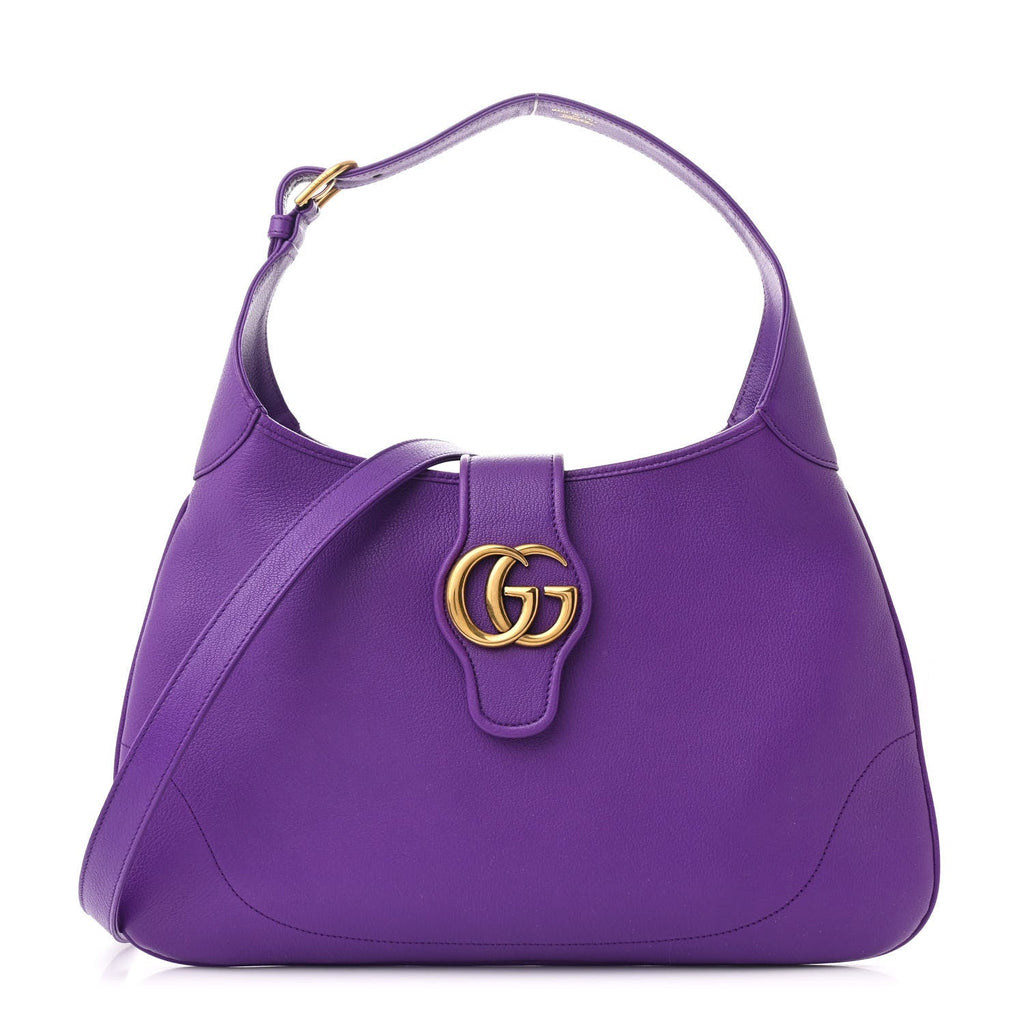 Goatskin Medium Aphrodite Shoulder Bag Shine Purple