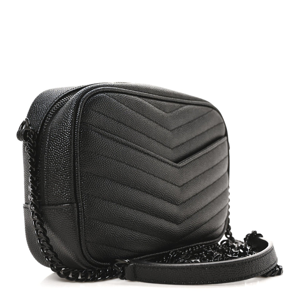 Grain De Poudre Matelasse Monochrome Monogram Mini Lou Camera Bag Black