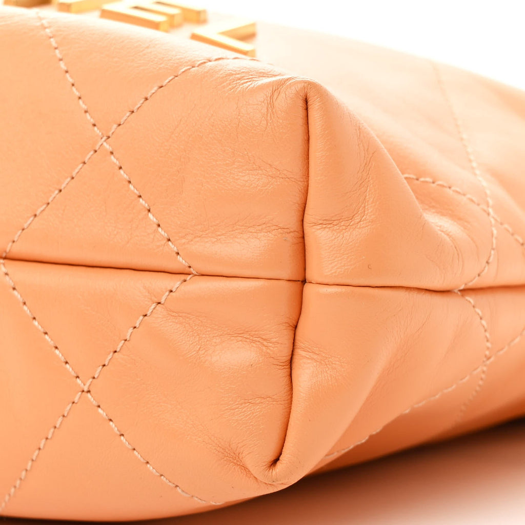 Shiny Calfskin Quilted Mini Chanel 22 Orange