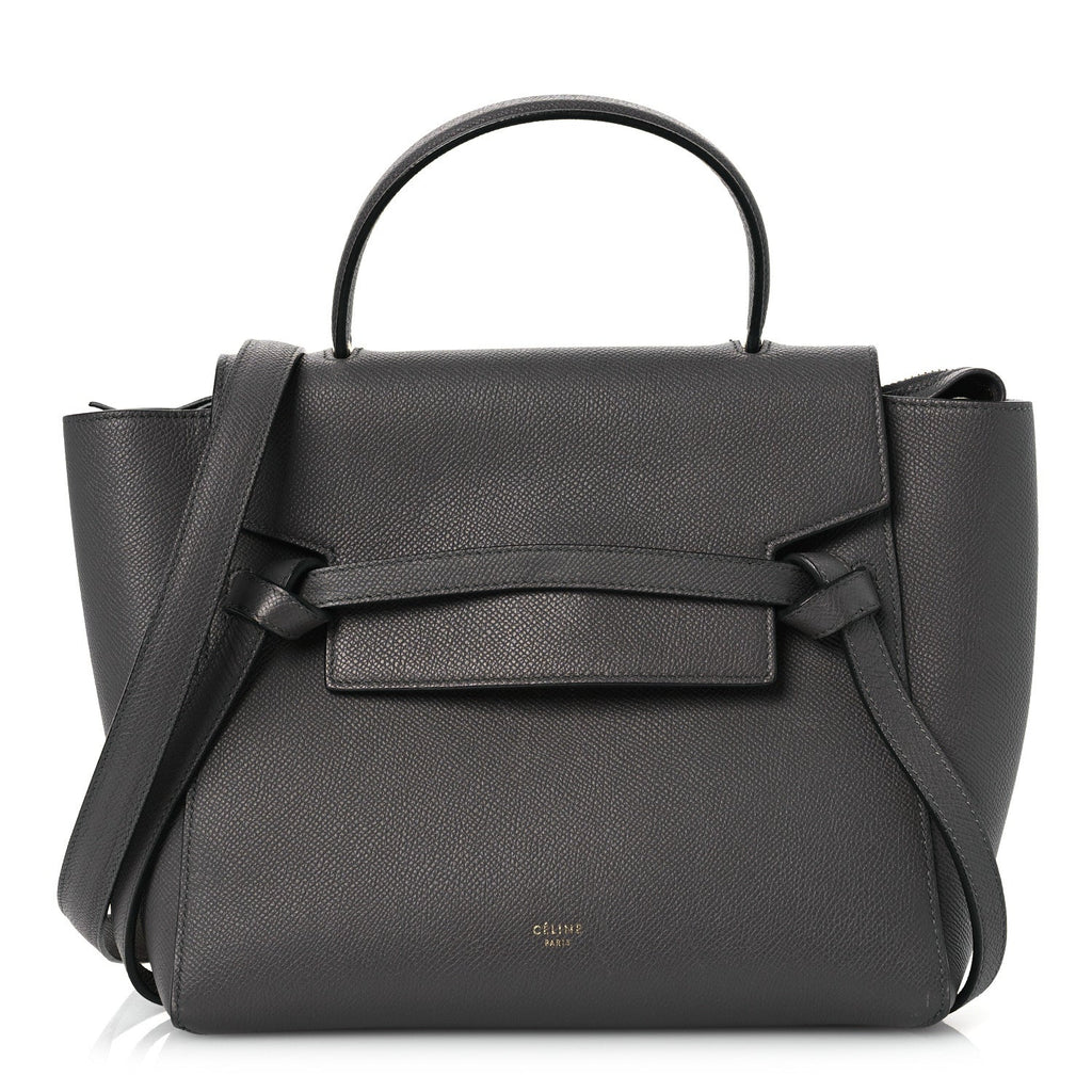 Grained Calfskin Micro Belt Bag Grey