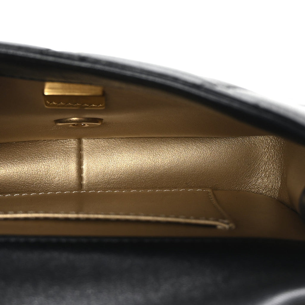 Lambskin Quilted Pearl Small Flap Black