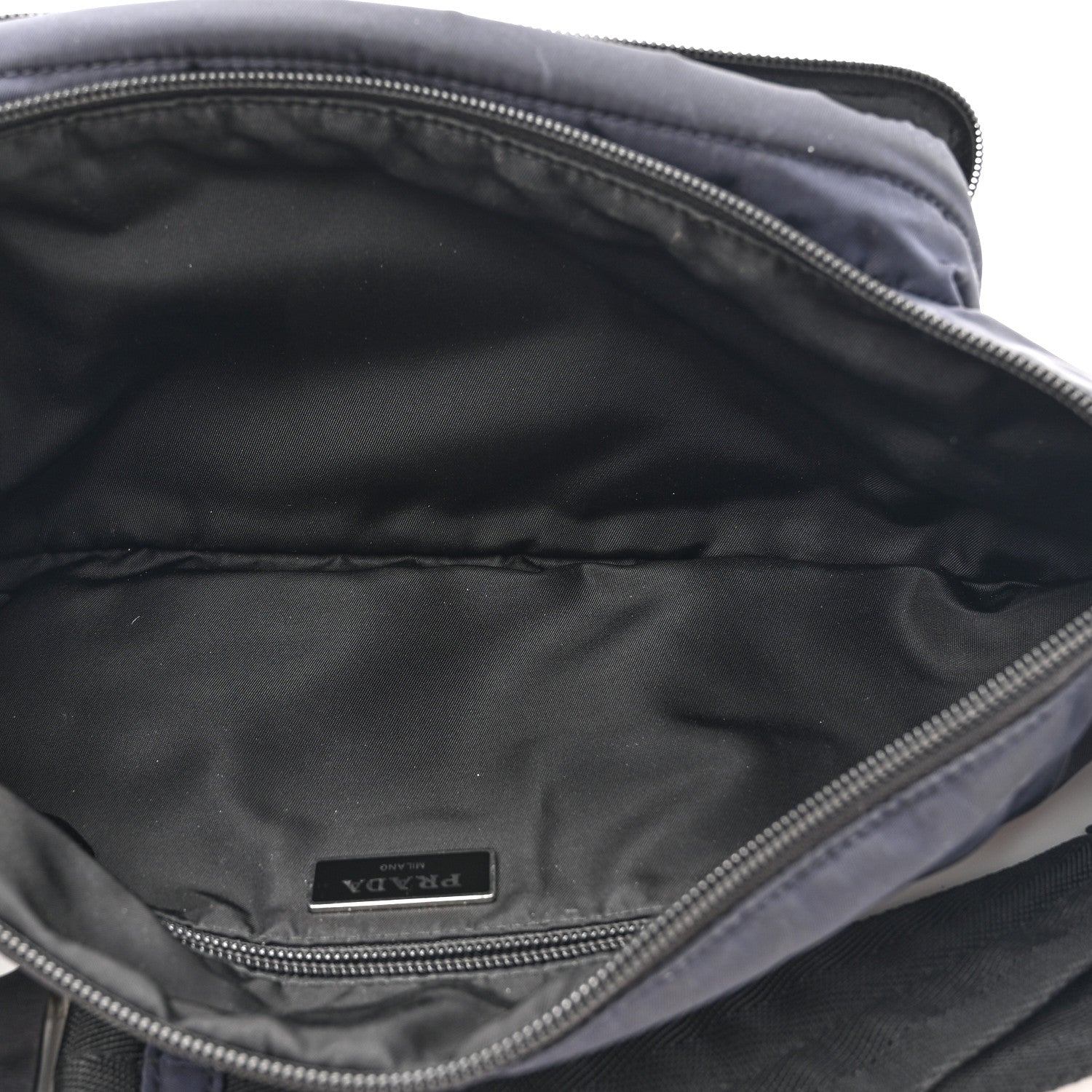 Tessuto Nylon Double Pocket Belt Bag Bleu