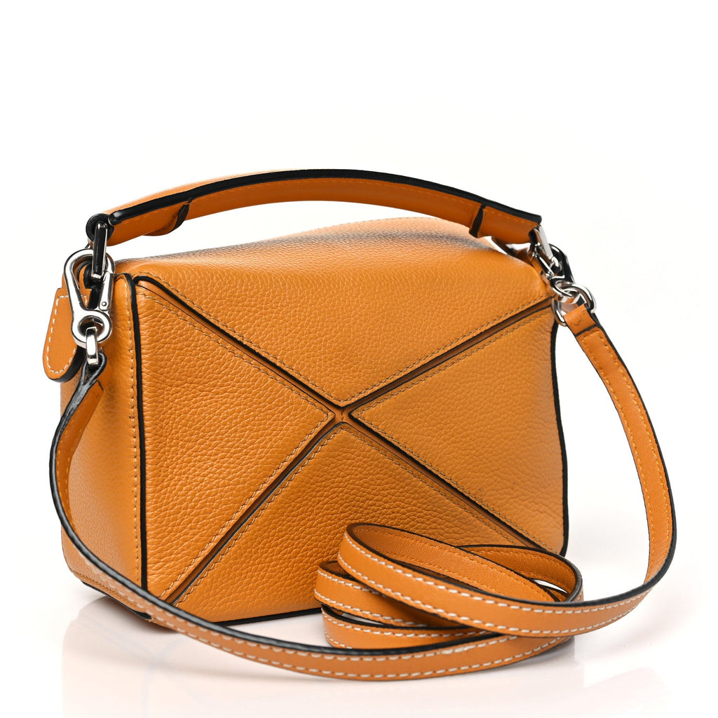 Grained Calfskin Mini Puzzle Bag Sunflower
