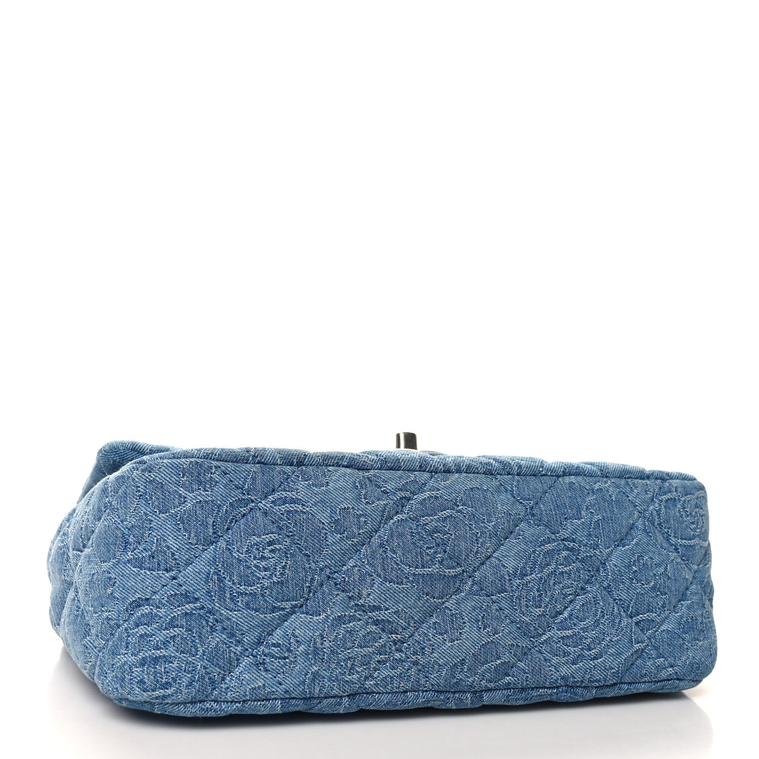 Denim Quilted Medium Camellia Sweetheart Flap Blue