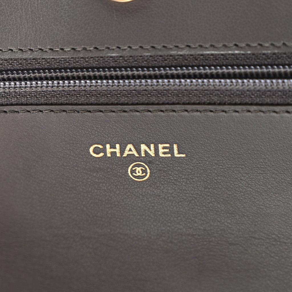 Caviar Quilted Boy Wallet On Chain WOC Grey