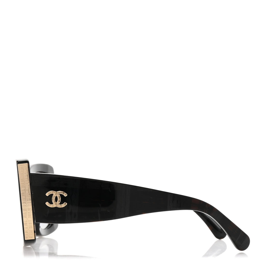 Acetate Rectangle Sunglasses 5435-A Black