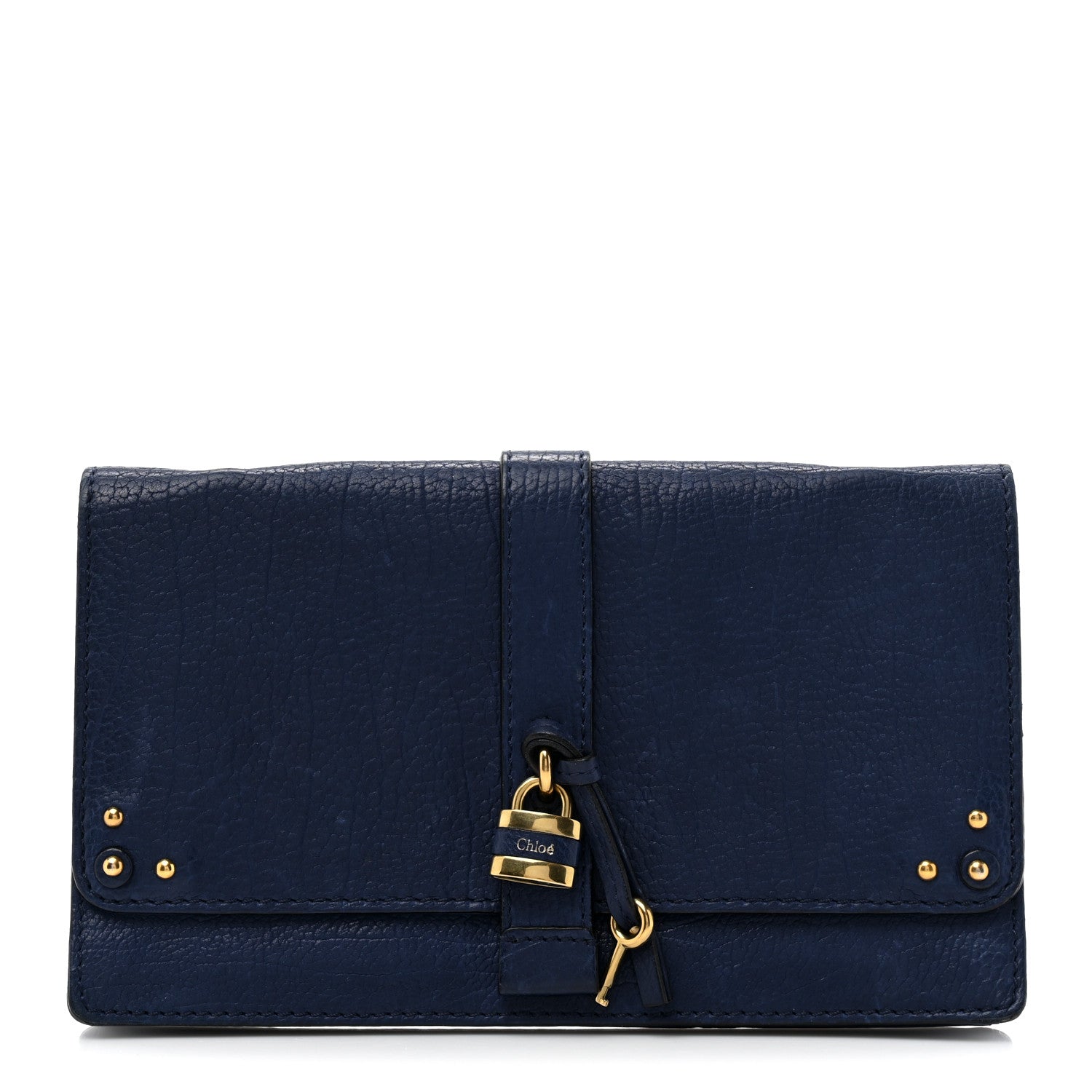 Calfskin Aurore Wallet on Chain Blue
