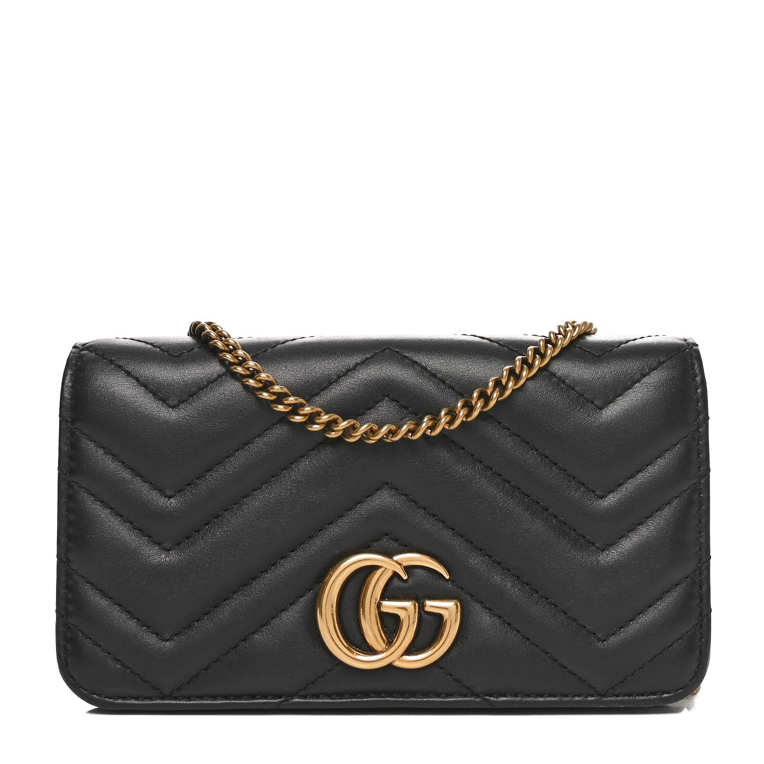 Calfskin Matelasse GG Marmont Mini Bag Black