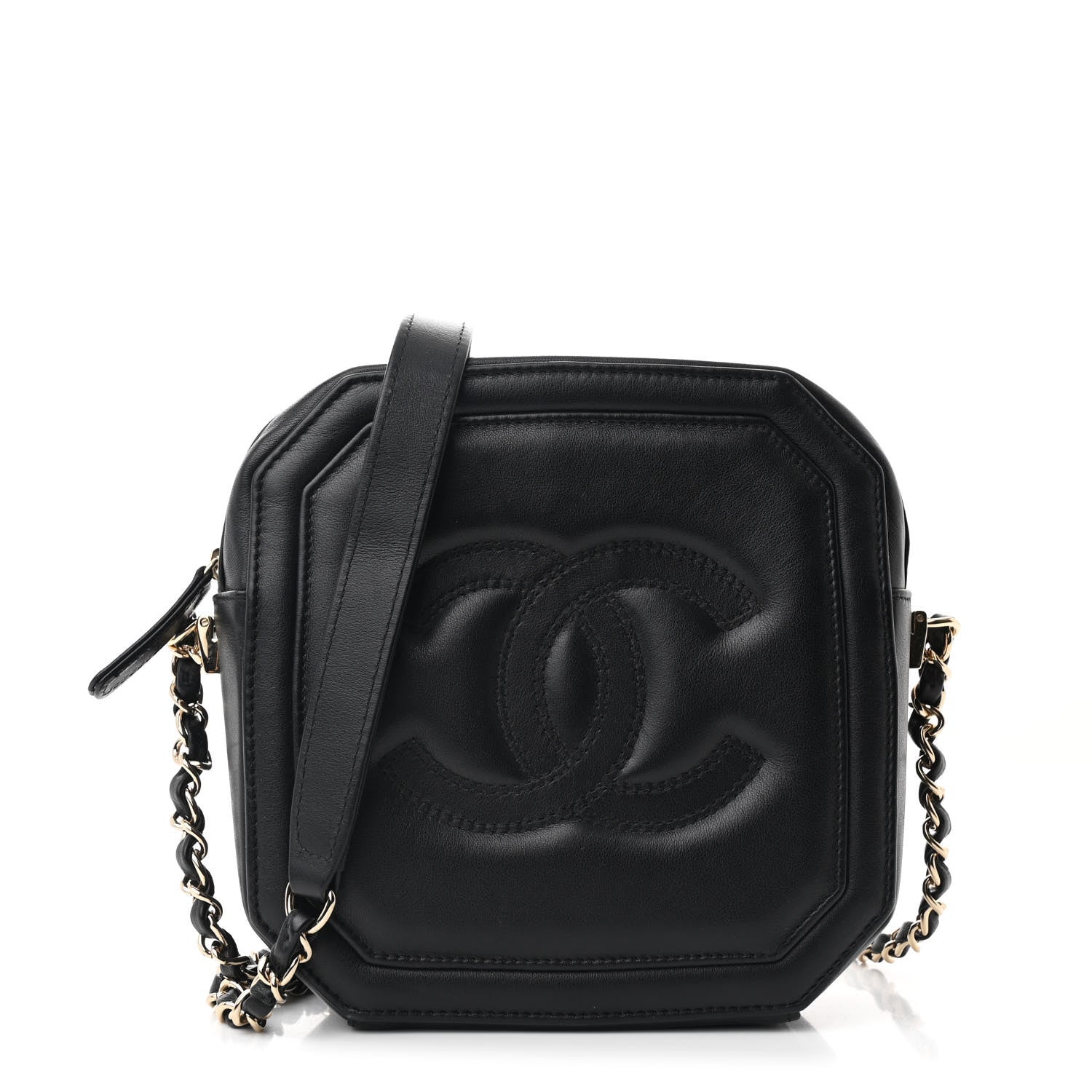 Lambskin CC Octagon Camera Case Black