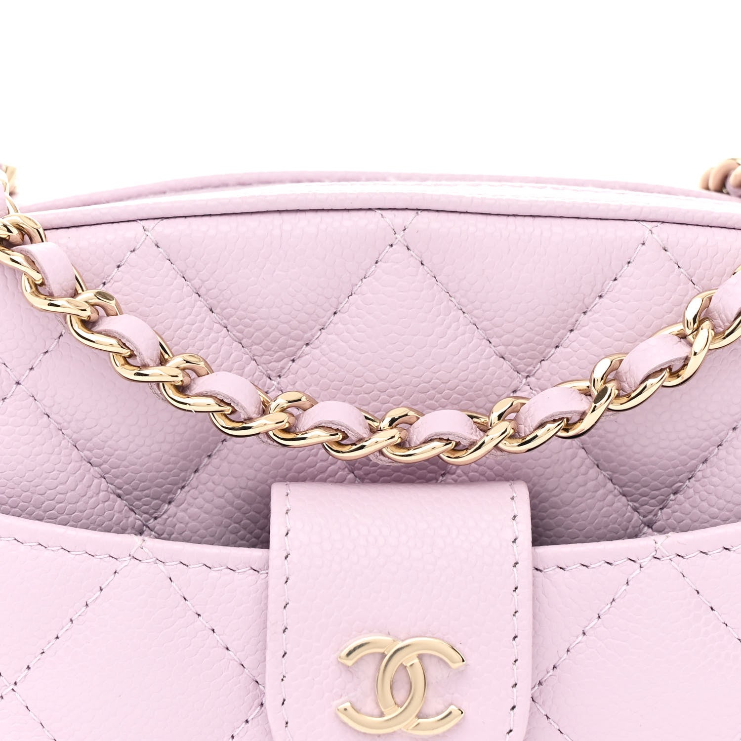 Caviar Quilted Chain Camera Bag Light Purple