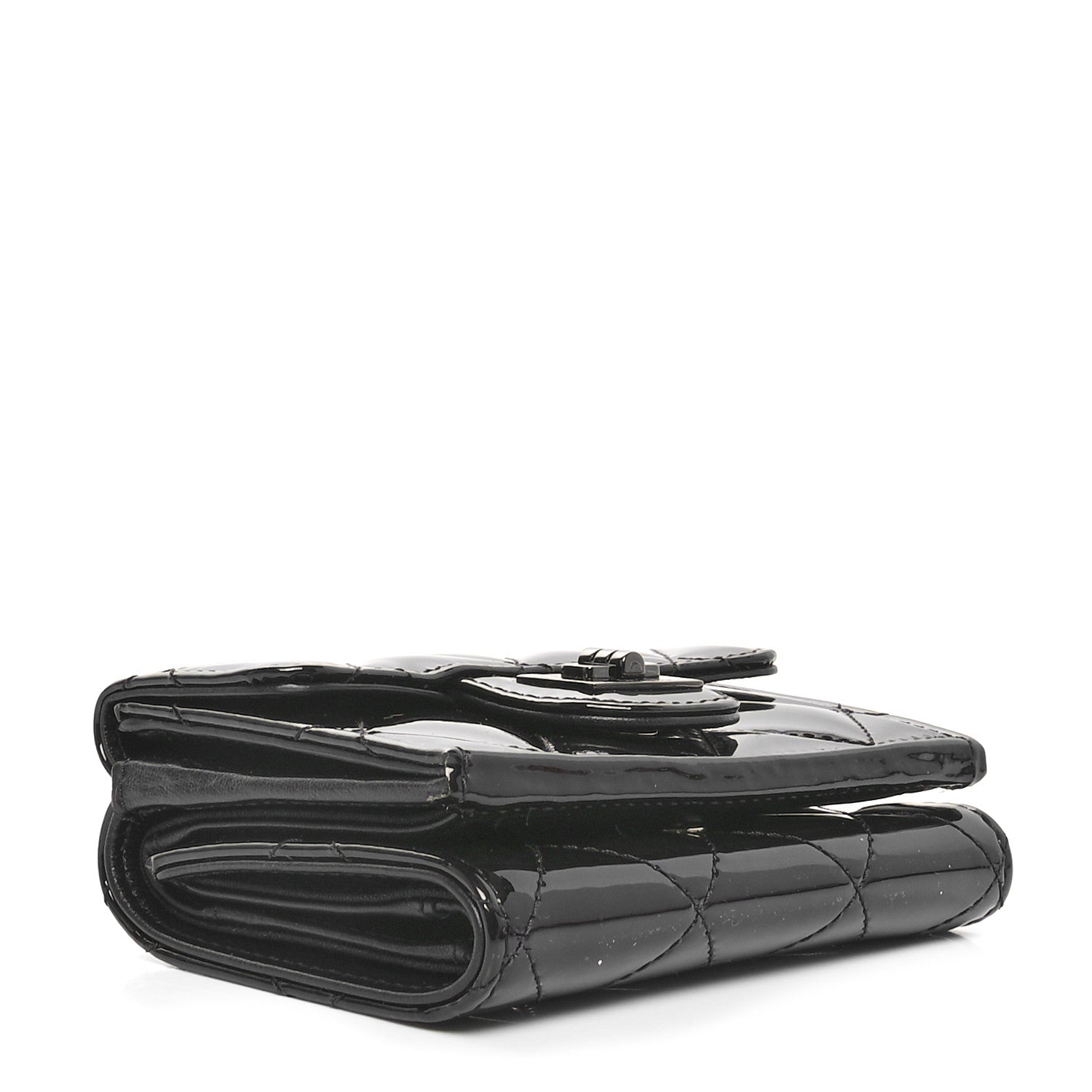 Patent Quilted Reissue Compact Wallet So Black