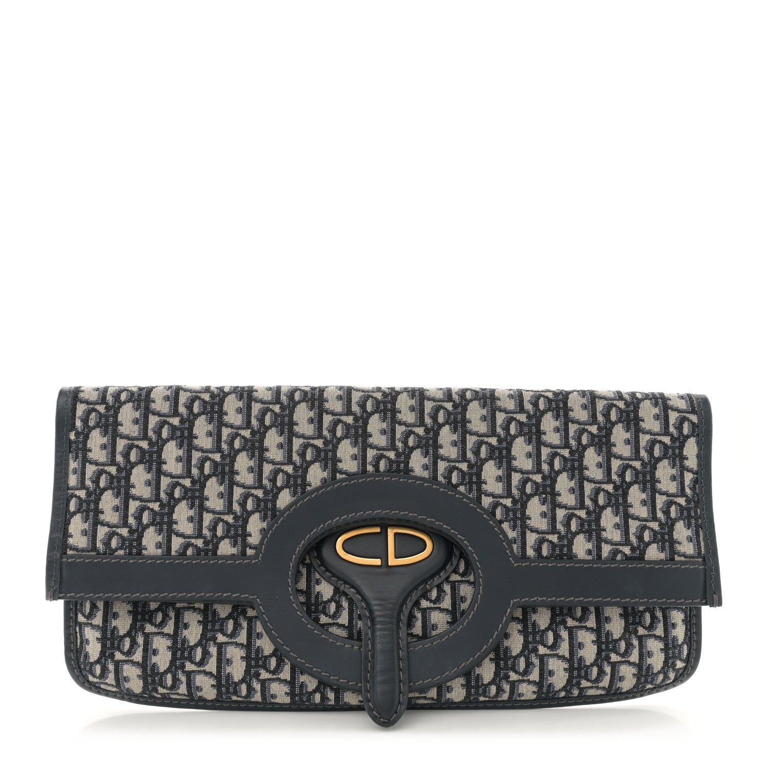 Oblique Fold Over Clutch Blue