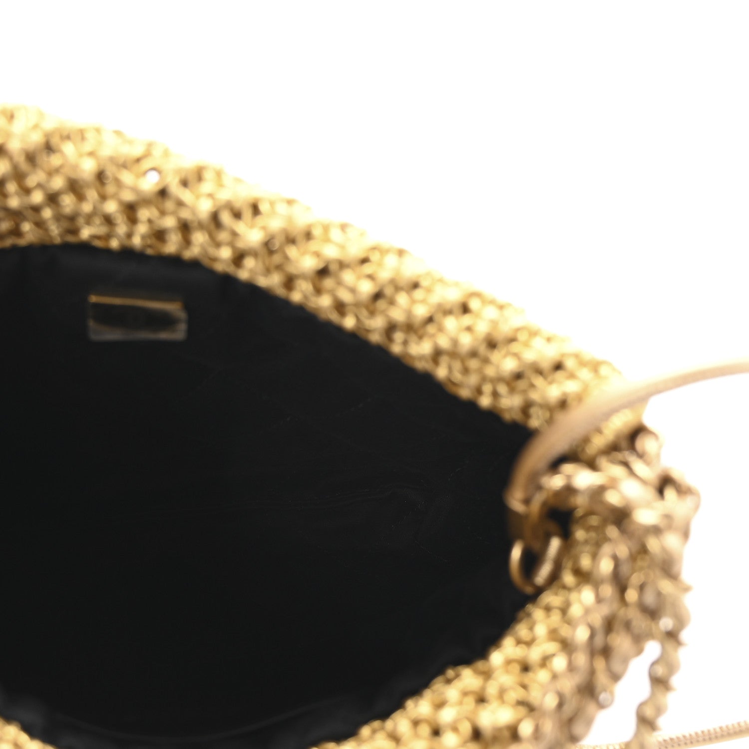 Metallic Calfskin Macrame Mini Chanel 22 Gold