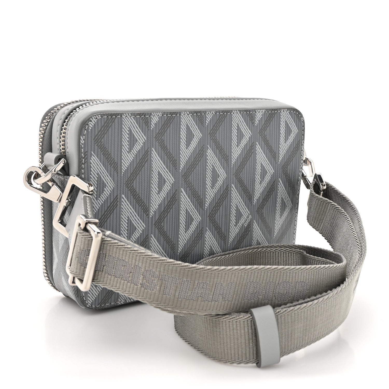Coated Canvas CD Diamond Messenger Pouch Grey