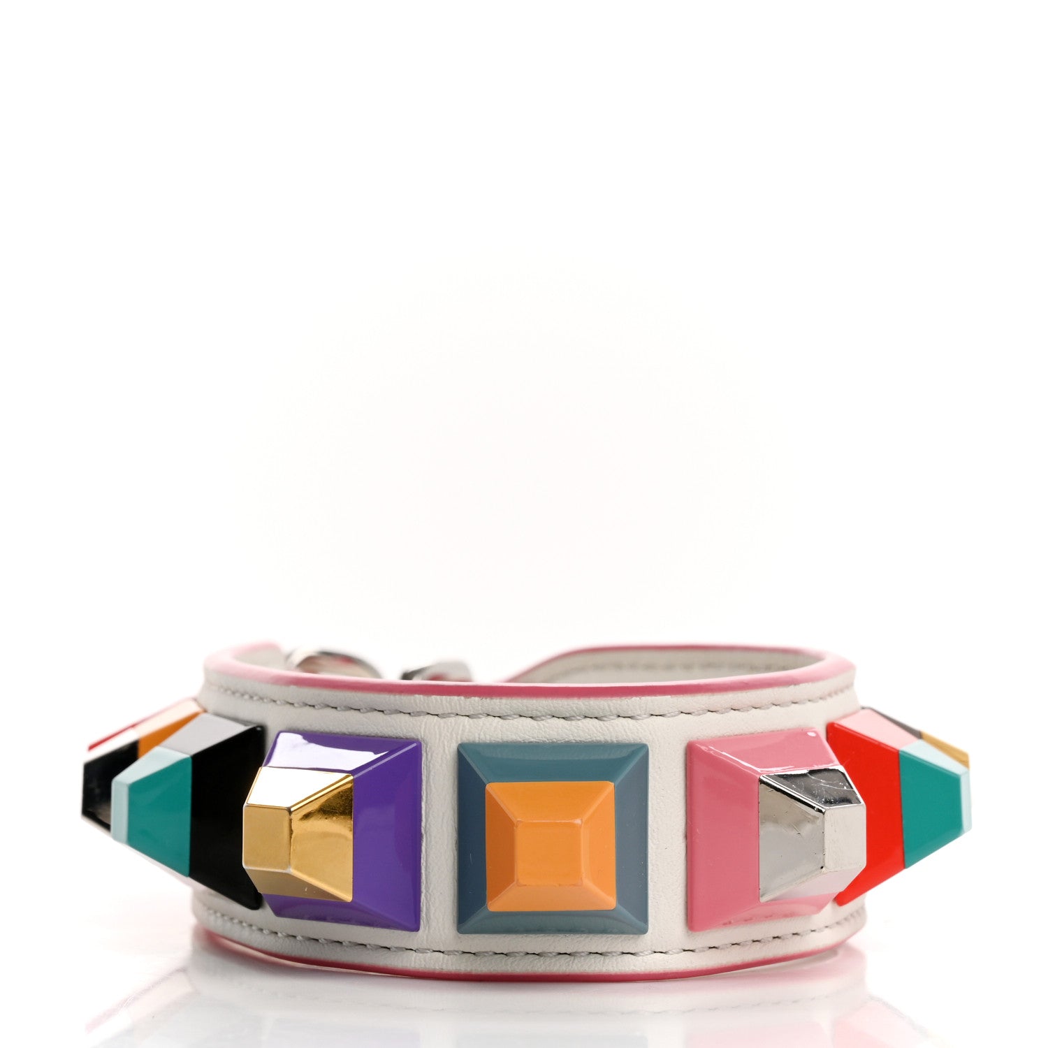 Vitello Dolce Plexiglass Studded Mini Strap You White Multicolor