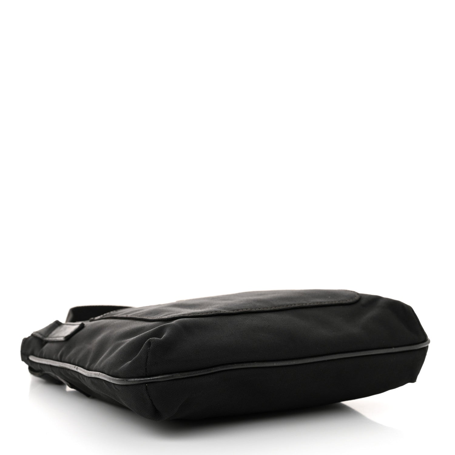 Canvas Flat Messenger Bag Black
