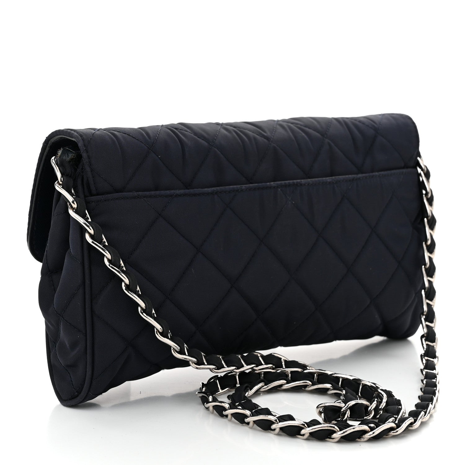 Nylon Tessuto Impuntu Quilted Flap Crossbody Baltico