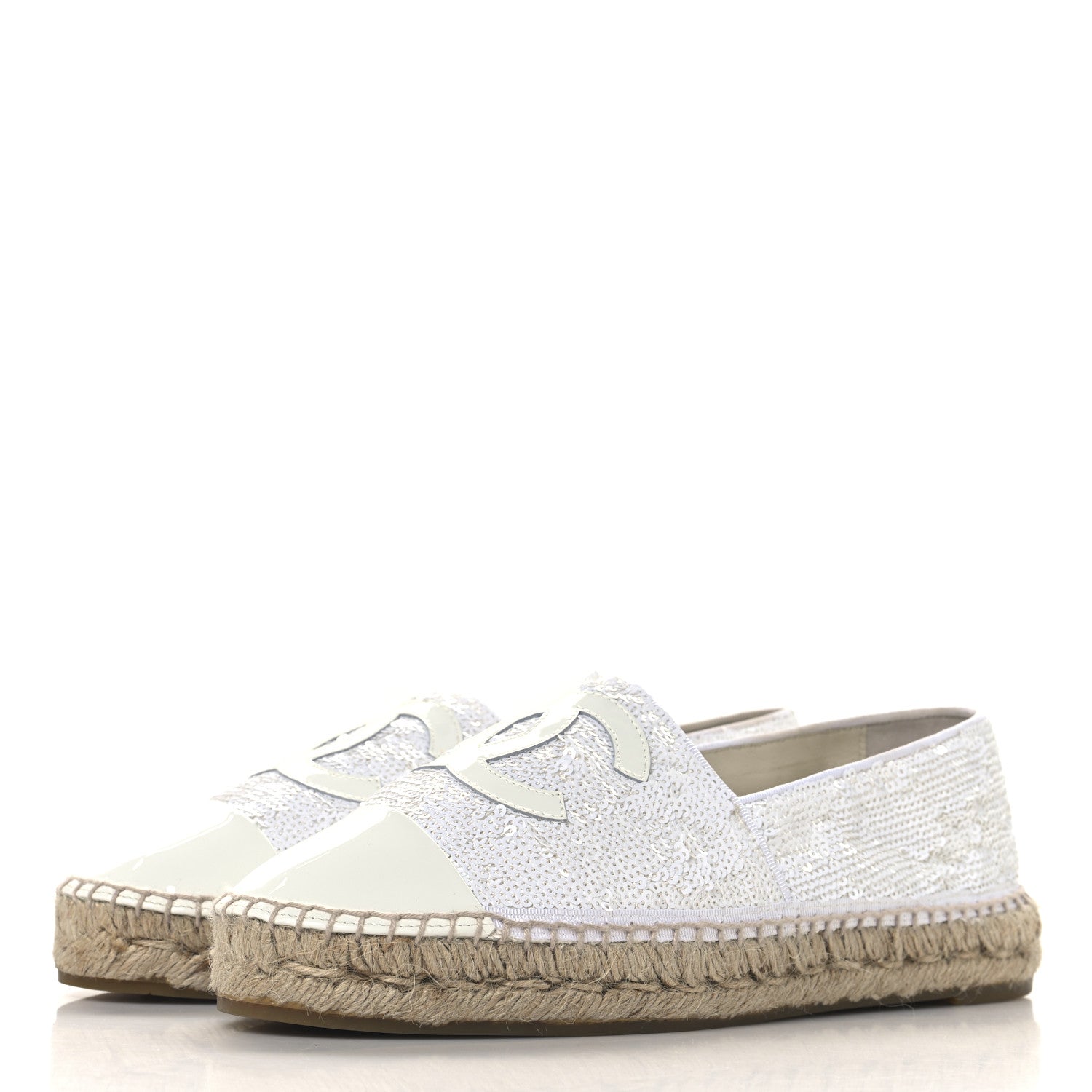 Patent Sequin CC Espadrilles 40 White