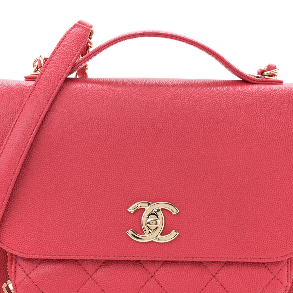 Caviar Quilted Medium Business Affinity Flap Red